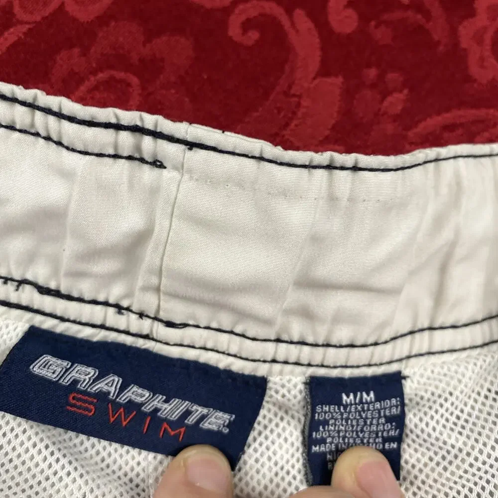 VTG Graphite Swim Trunks Board Shorts Mens 38 Blue Floral Mesh Lining